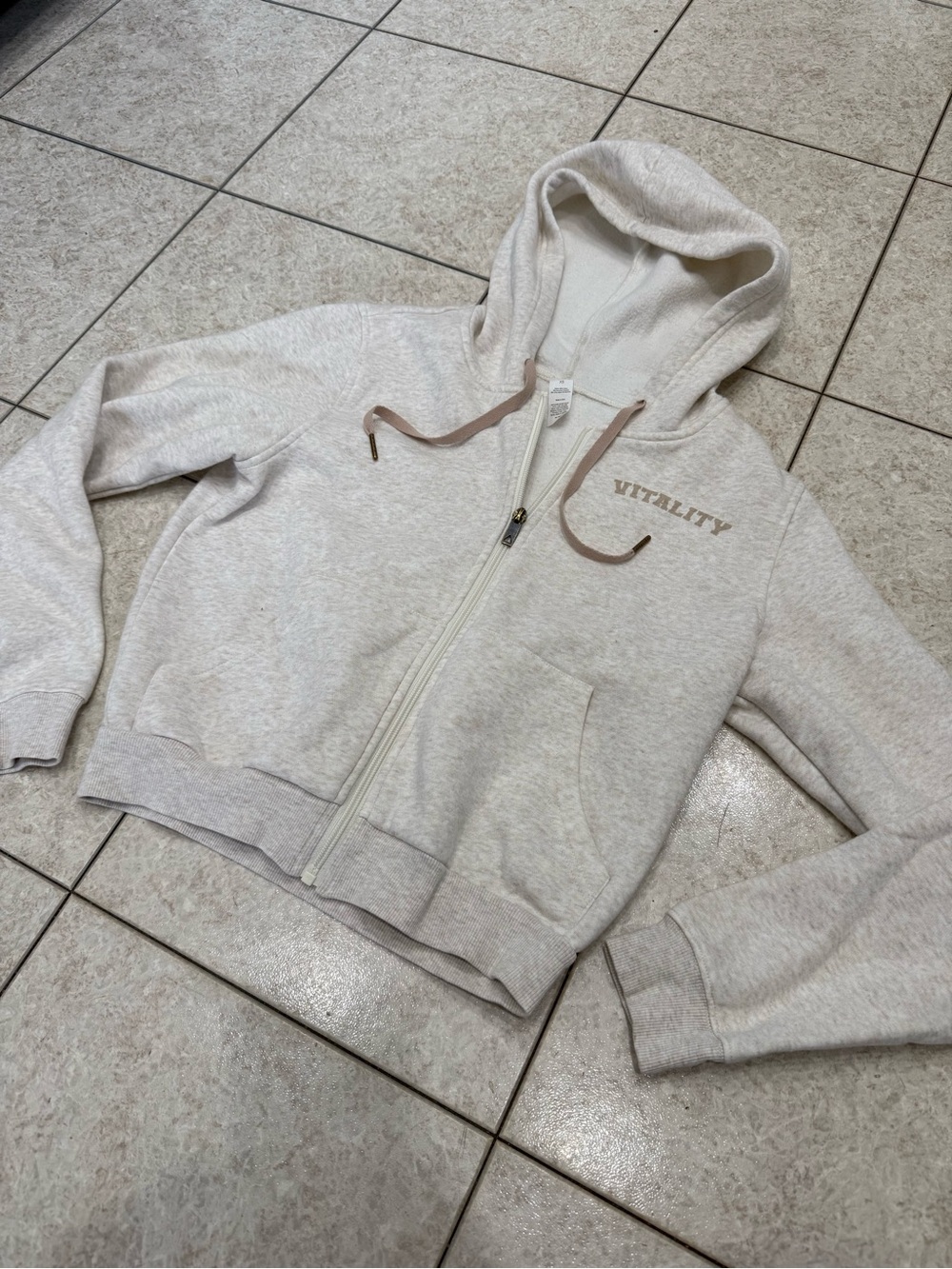 Vitality Cozy Zip Hoodie Oat Marl womens xs